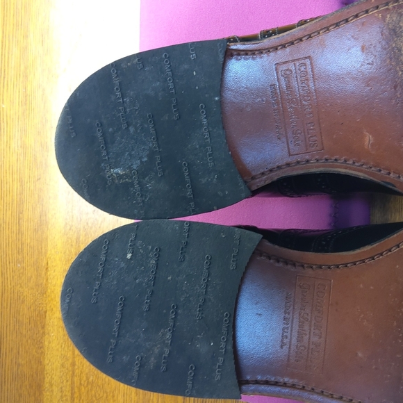 Stafford Comfort Plus OS Leather Wingtip Lace Up Loafers Black Mens 9 - Picture 8 of 11